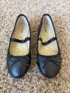 Cat & Jack Black Girls Mary Jane Bow Flats
